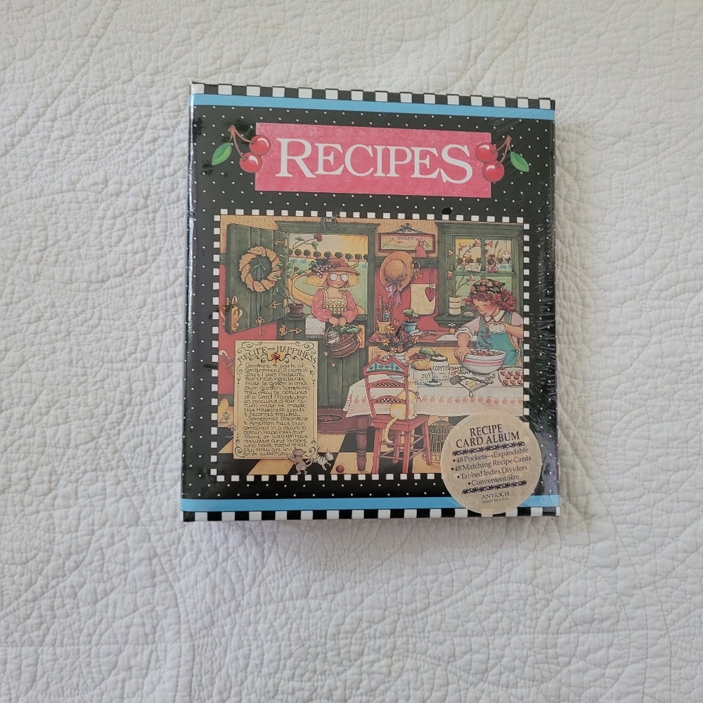 Vintage Mary Engelbreit Recipe Book Keeper File Organizer 1992 Binder